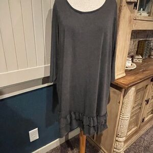 Elegant Dark Gray Long Sleeve Dress
